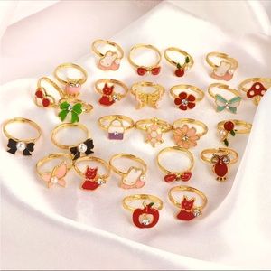 Cute assortment of little girls play rings! One size fits all